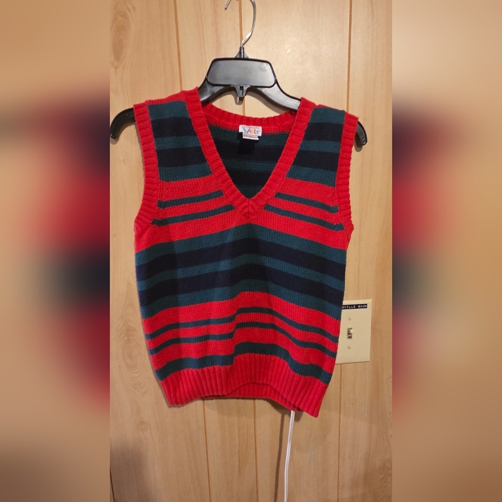 Talbots Kids Vintage Striped Sweater Vest Size Large EUC